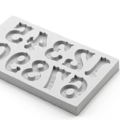 Zebrawood Font Alphabet and Numbers Silicone Mould Set of 2