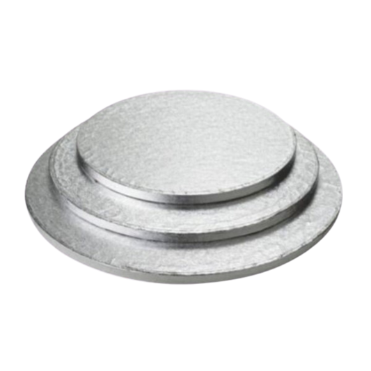 Plateau à gâteau rond argenté 30,5 cm – Carton ondulé recouvert de feuille d'aluminium