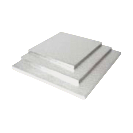 Plateau à gâteau carré argenté de 40 cm - Carton ondulé recouvert de feuille d'aluminium