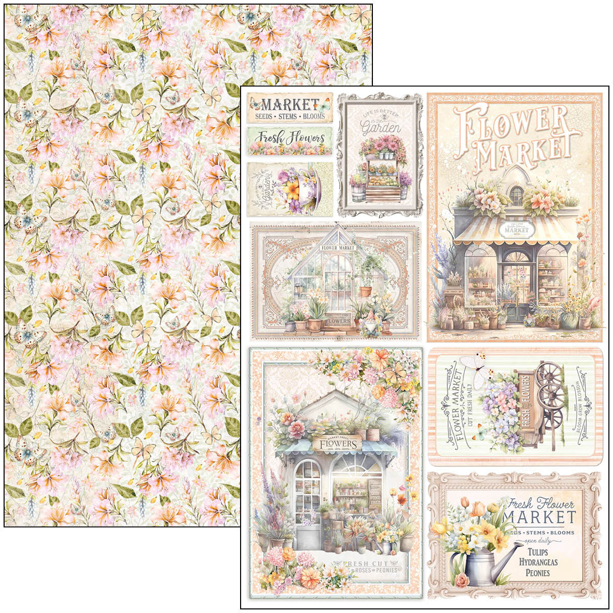 Bloc créatif de fleuriste A4 9 feuilles/paquet