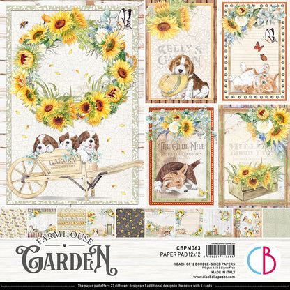 Ciao Bella Farmhouse Garden Paper Pad 12"x12" 12/Pkg