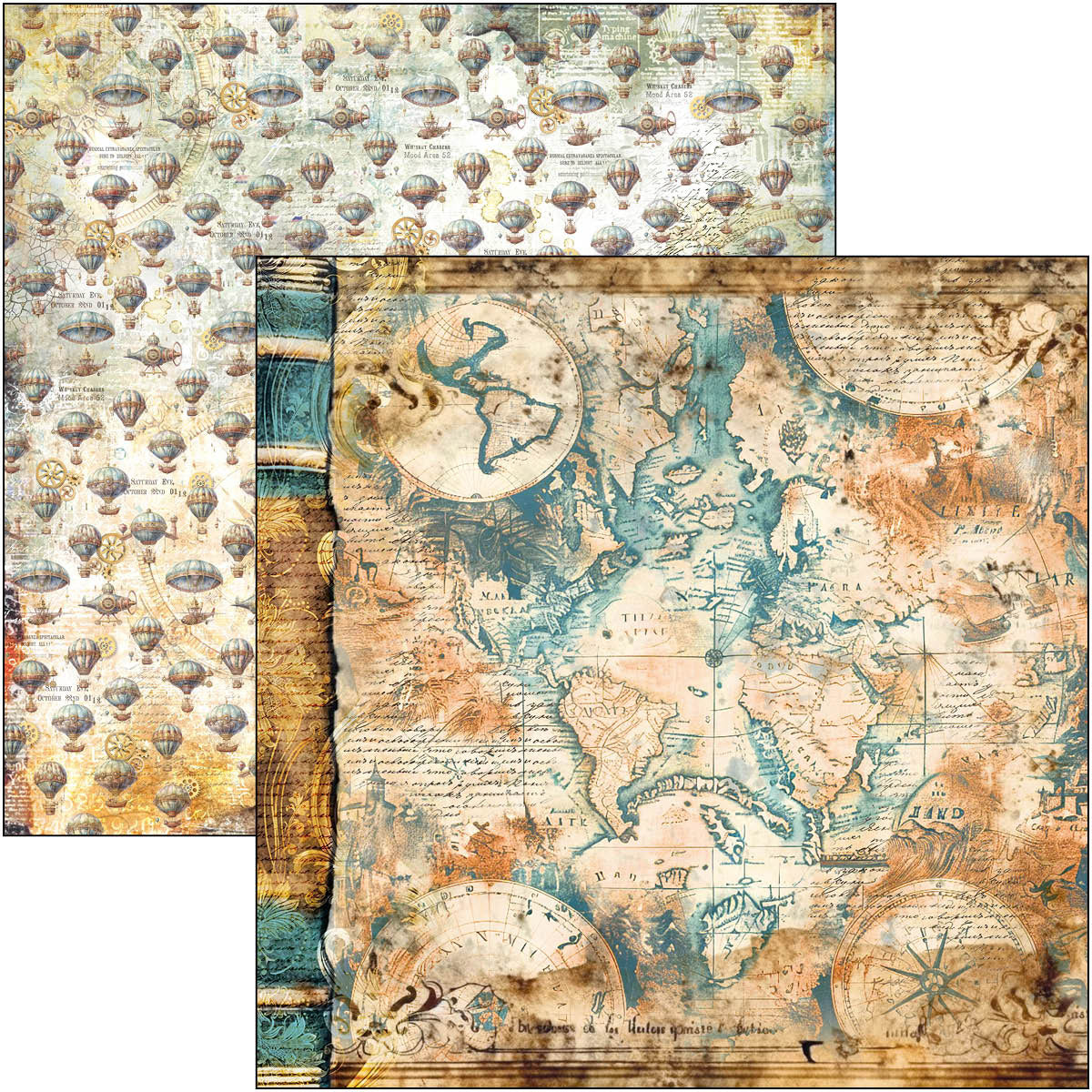 Esprit de Voyage Paper Pad 12"x12" 12/Pkg