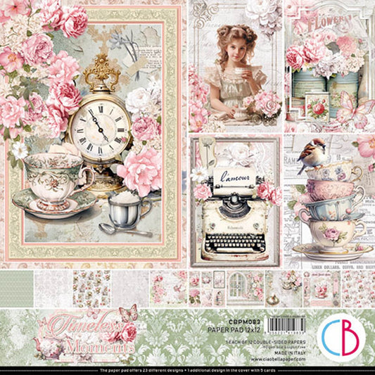 Bloc de papier Moments intemporels 30x30cm 12 feuilles/paquet