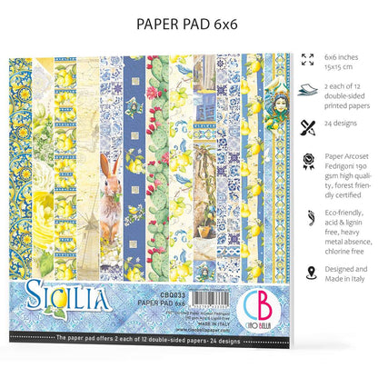 Ciao Bella Sicilia Paper Pad 6"x6" 24/Pkg