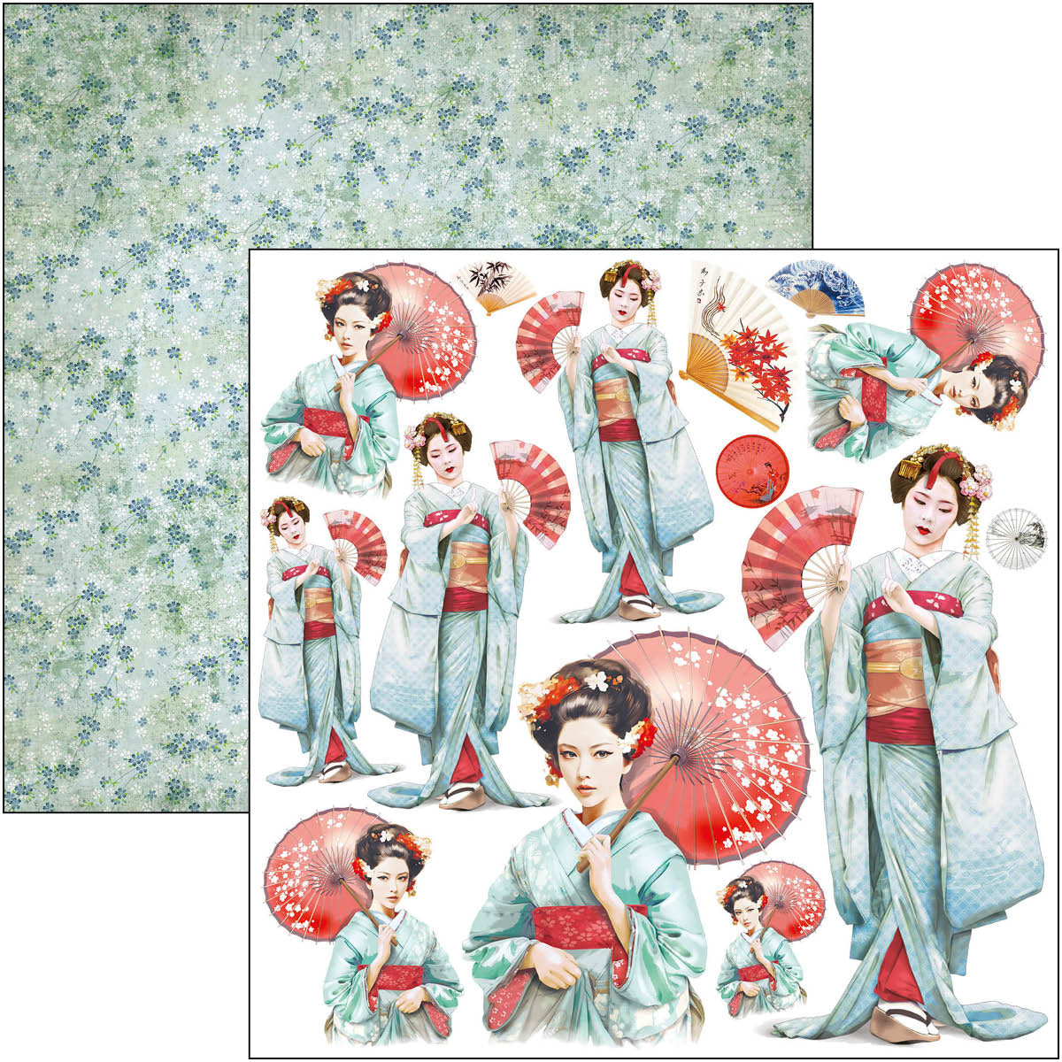 Land Of The Rising Sun Bloc de Papiers à Découper 15x15cm 24 feuilles/paquet