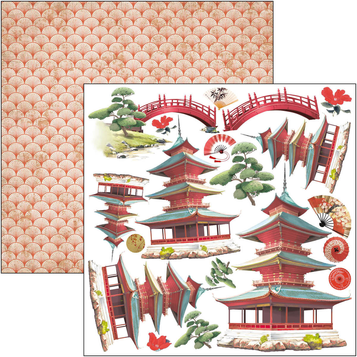 Land Of The Rising Sun Bloc de Papiers à Découper 15x15cm 24 feuilles/paquet