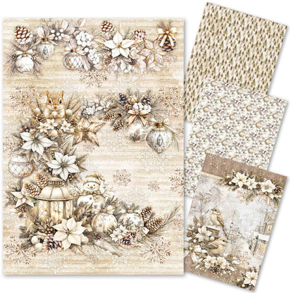Rice Paper A4 MIXED 4/Pkg Winter Season