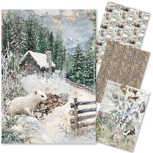 Rice Paper A4 MIXED 4/Pkg Forest Tales