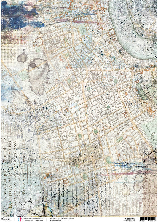 Papier de riz A3 Piuma London's Alleys - 3 feuilles
