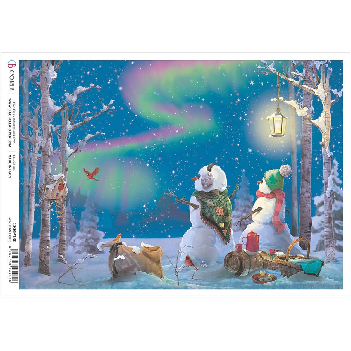 Ciao Bella Rice Paper A4 Northern Lights