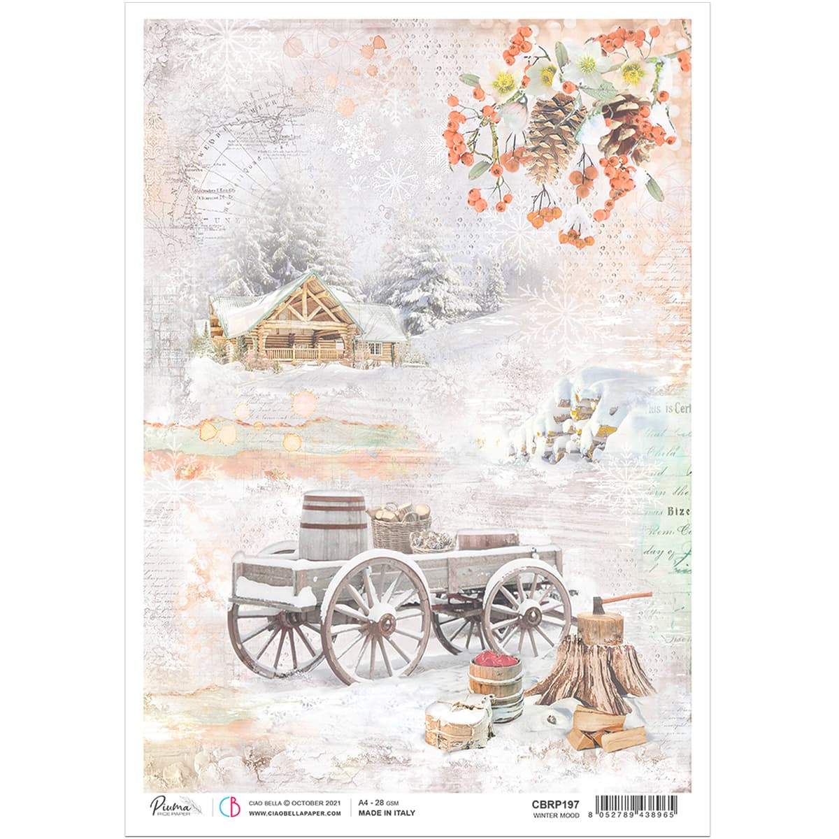 Ciao Bella Rice Paper A4 Winter Mood