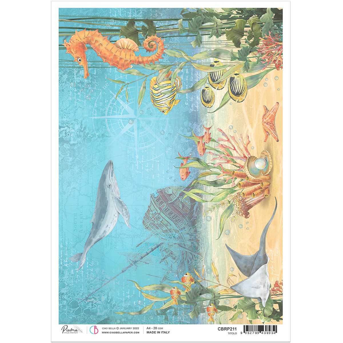 Ciao Bella Rice Paper A4 The Shipwreck