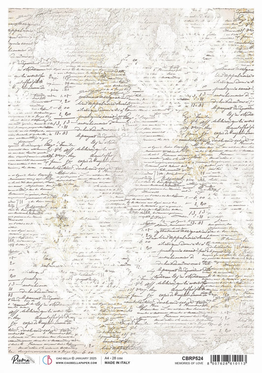 Rice Paper A4 Memories of love - 5 Sheets