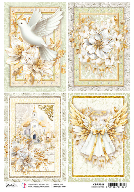 Rice Paper A4 Blessing Cards - 5 Sheets