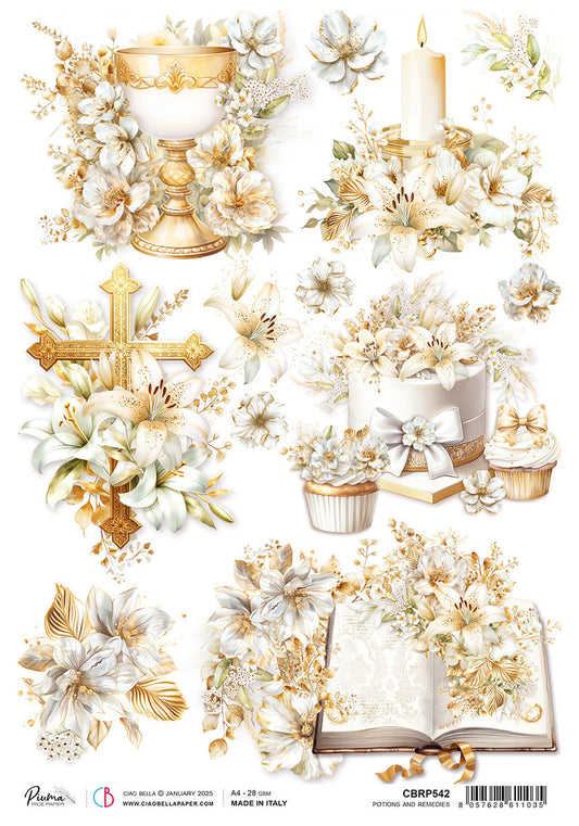 Rice Paper A4 Sacred Elements - 5 Sheets