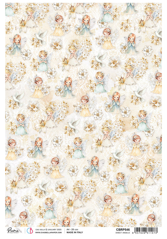 Rice Paper A4 Sweet Angels - 5 Sheets