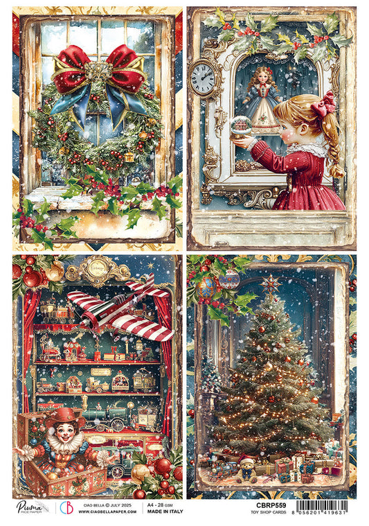 Rice Paper A4 Toy Shop Cards - 5 Sheets