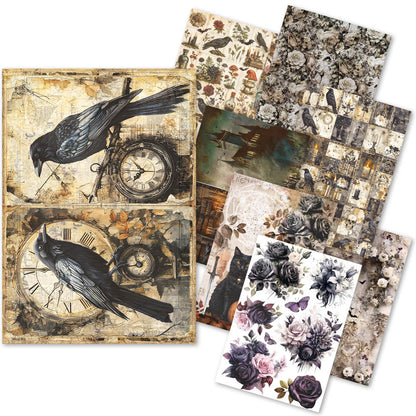 Rice Paper A5 MIXED 8/Pkg Dark Academia