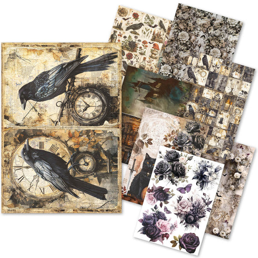 Rice Paper A5 MIXED 8/Pkg Dark Academia