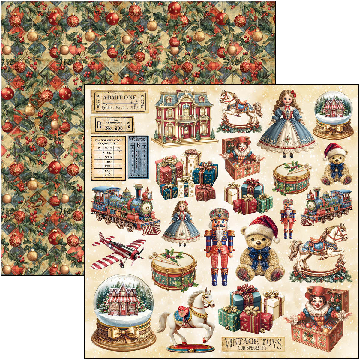 Toy Shop Patterns Pad 12"x12" 8/Pkg