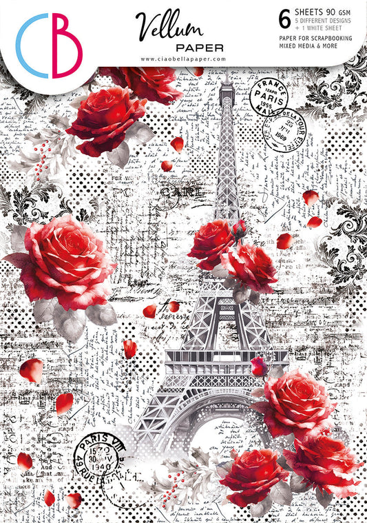 Vellum Paris Je t’aime Paper Patterns A4 6/Pkg