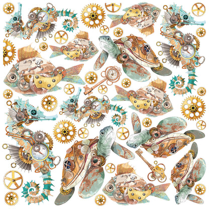 Vellum Coral Reef Fussy Cut 6"x6" 6/Pkg
