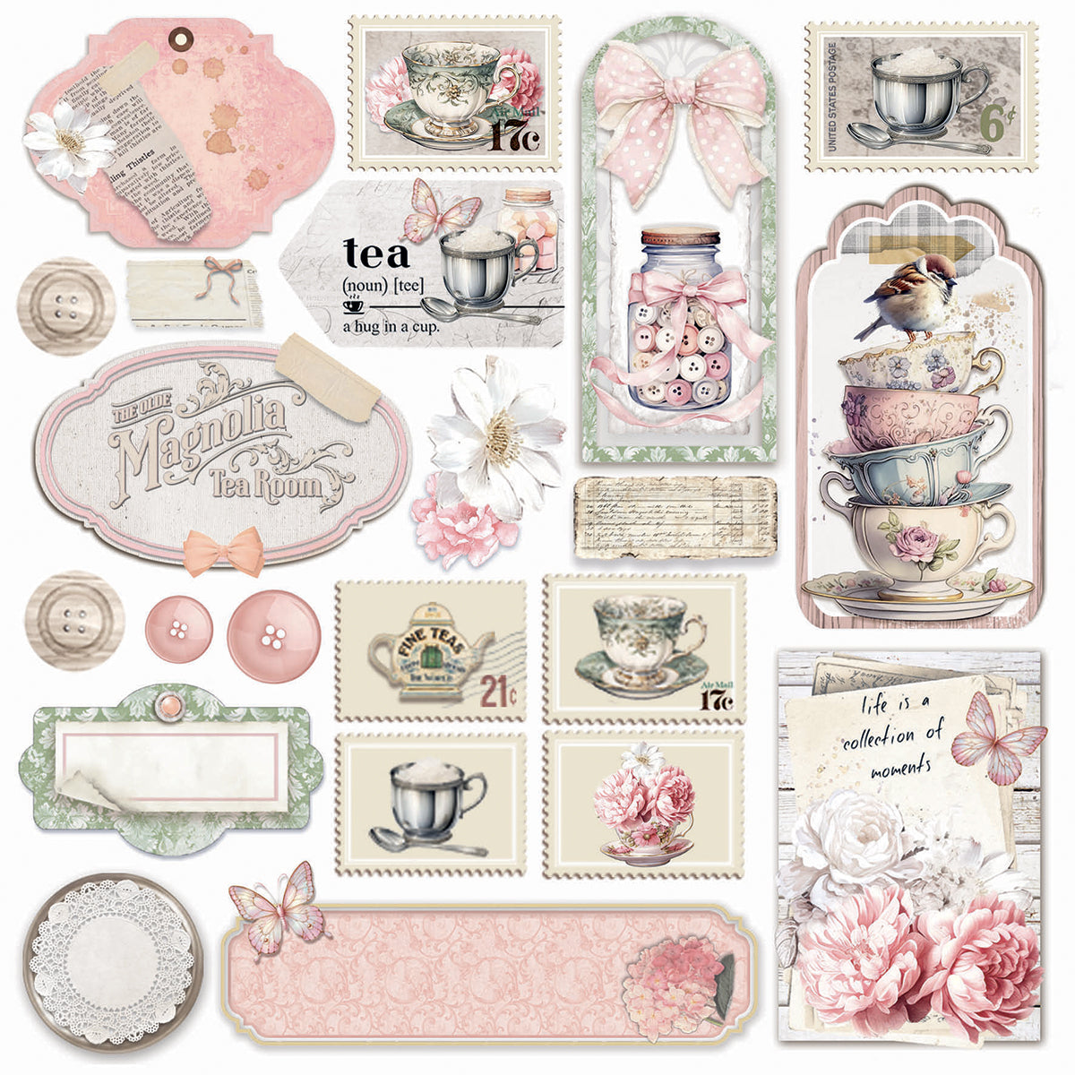 Vellum Timeless Memories Fussy Cut 6"x6" 6/Pkg