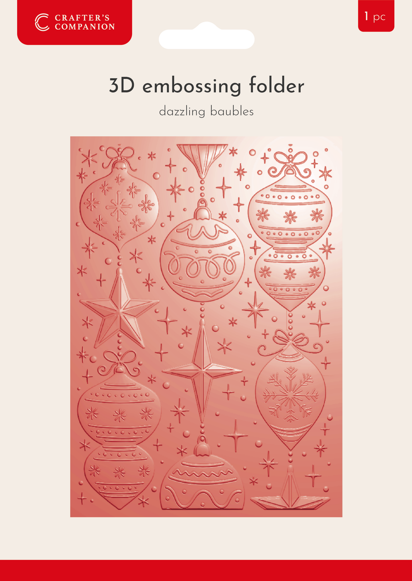 Crafter’s Companion 3D Embossing Folder 5”x7” - Dazzling Baubles