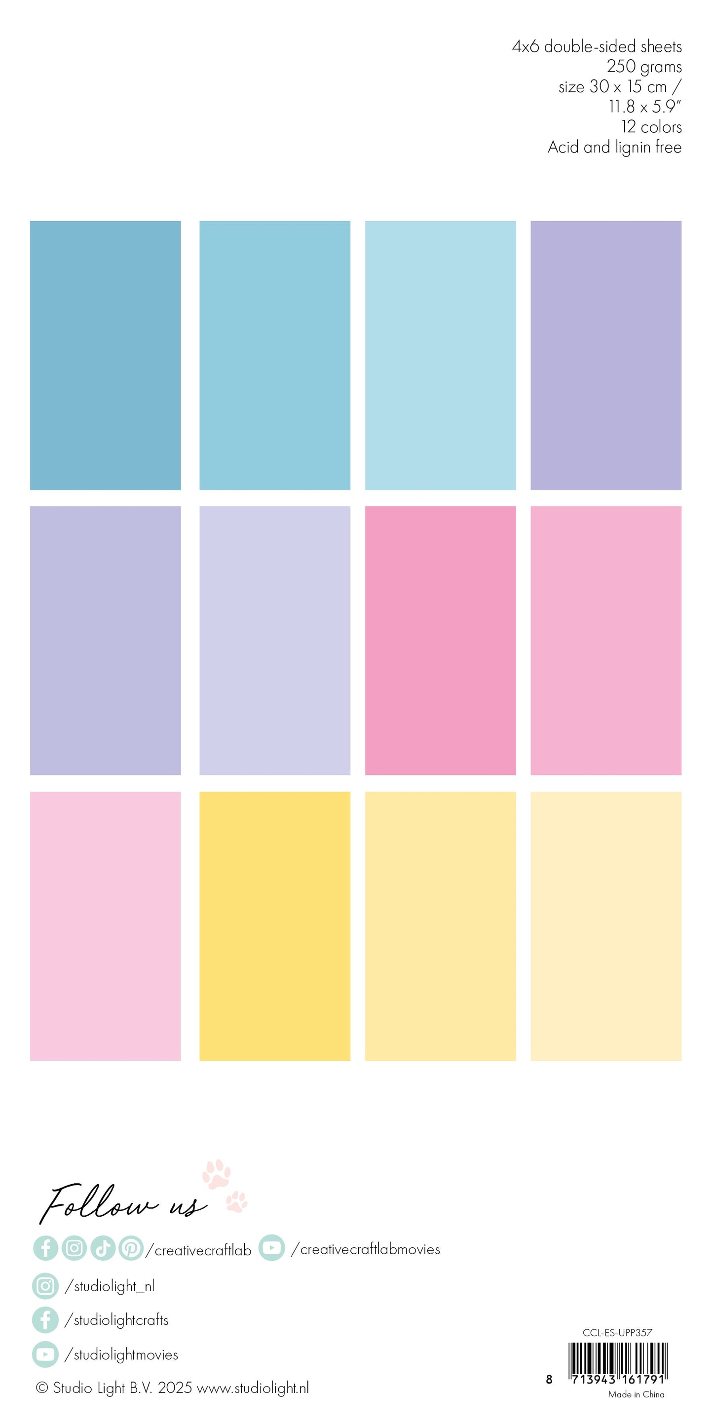CCL Unicolor Paper Pad Sweet As Candy Essentials 24 Sheets