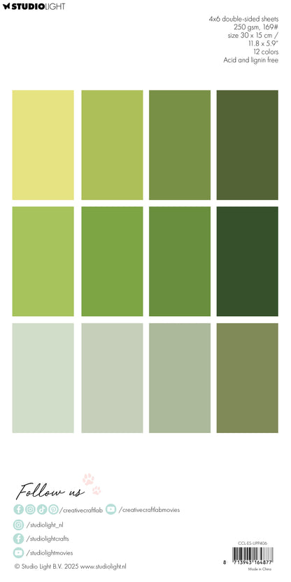 CCL Unicolor Paper Pad All Greens Essentials