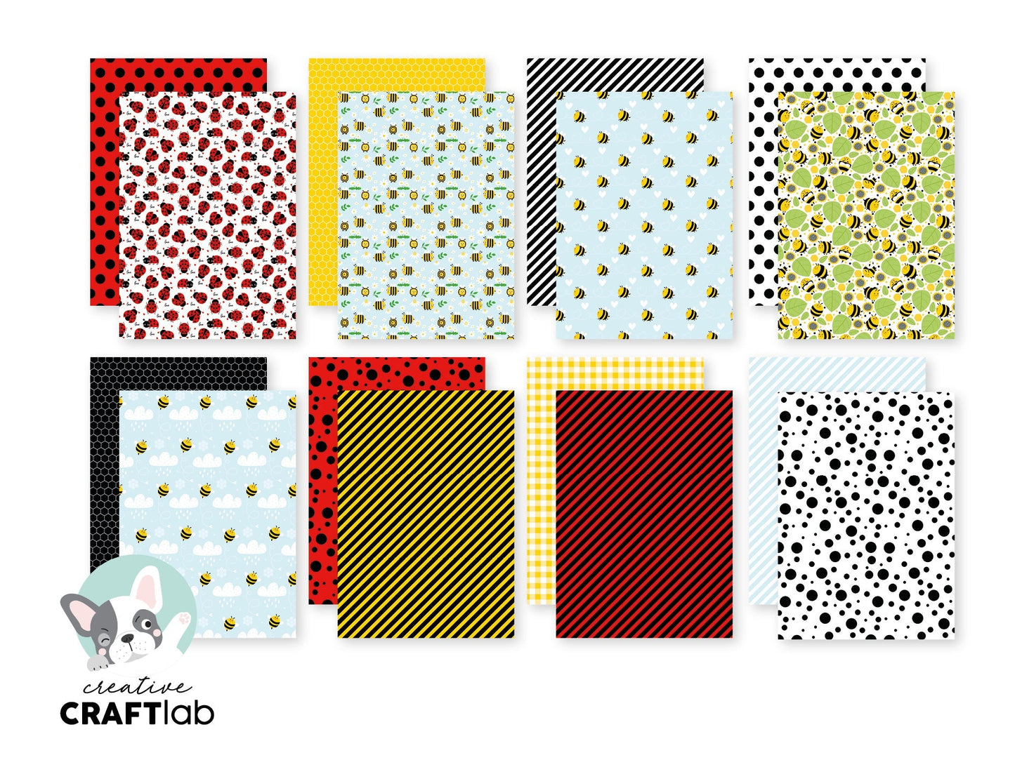 CCL Designer Paper Pad Bee-Lightful Friendz 24 Sheets