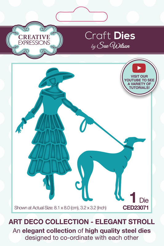 Creative Expressions Sue Wilson Art Deco Elegant Stroll Craft Die