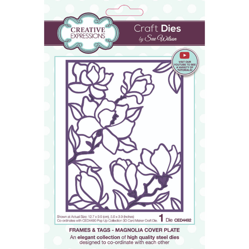 Creative Expressions Sue Wilson Frames & Tags Magnolia Cover Plate Craft Die