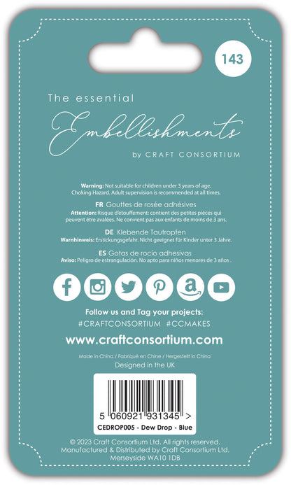 Craft Consortium Gouttes de Rosée Adhésives - Bleu