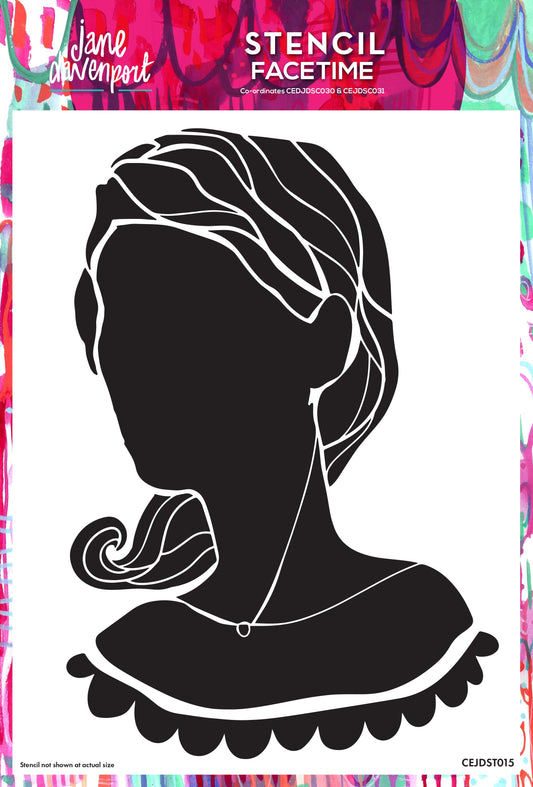 Creative Expressions Jane Davenport Facetime 8 in x 12 in Stencil