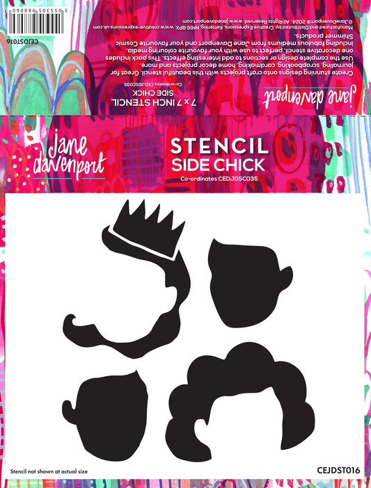 Creative Expressions Jane Davenport SideChick 7 in x 7 in Stencil