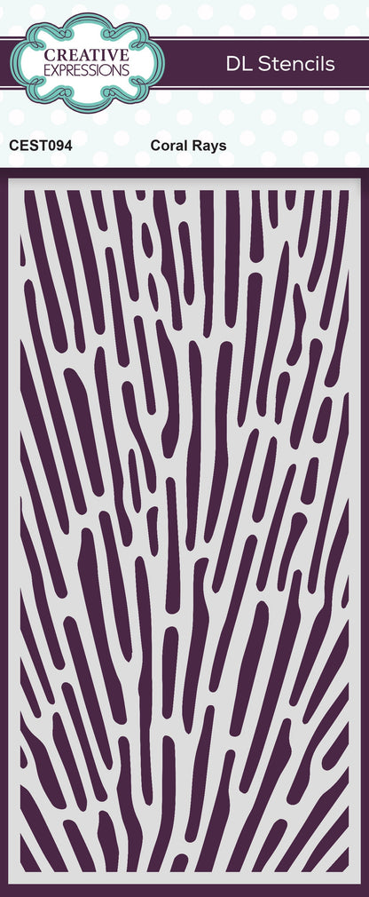 Creative Expressions Coral Rays DL Stencil 4 in x 8 in (10.0 x 20.3 cm)