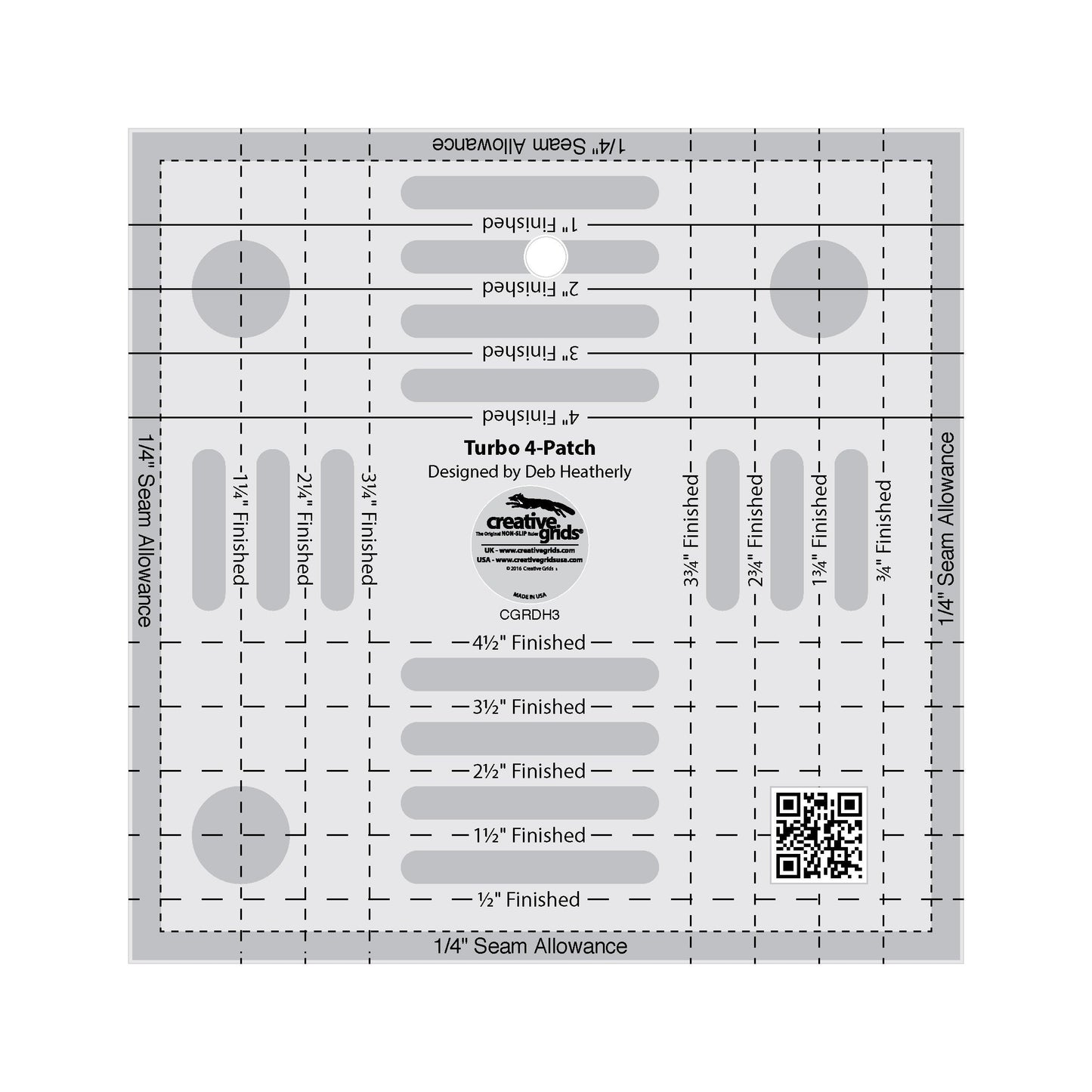 Règle de courtepointe Creative Grids Turbo 4-Patch Template