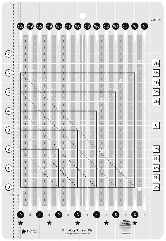Règle de courtepointe Creative Grids Stripology Squared Mini