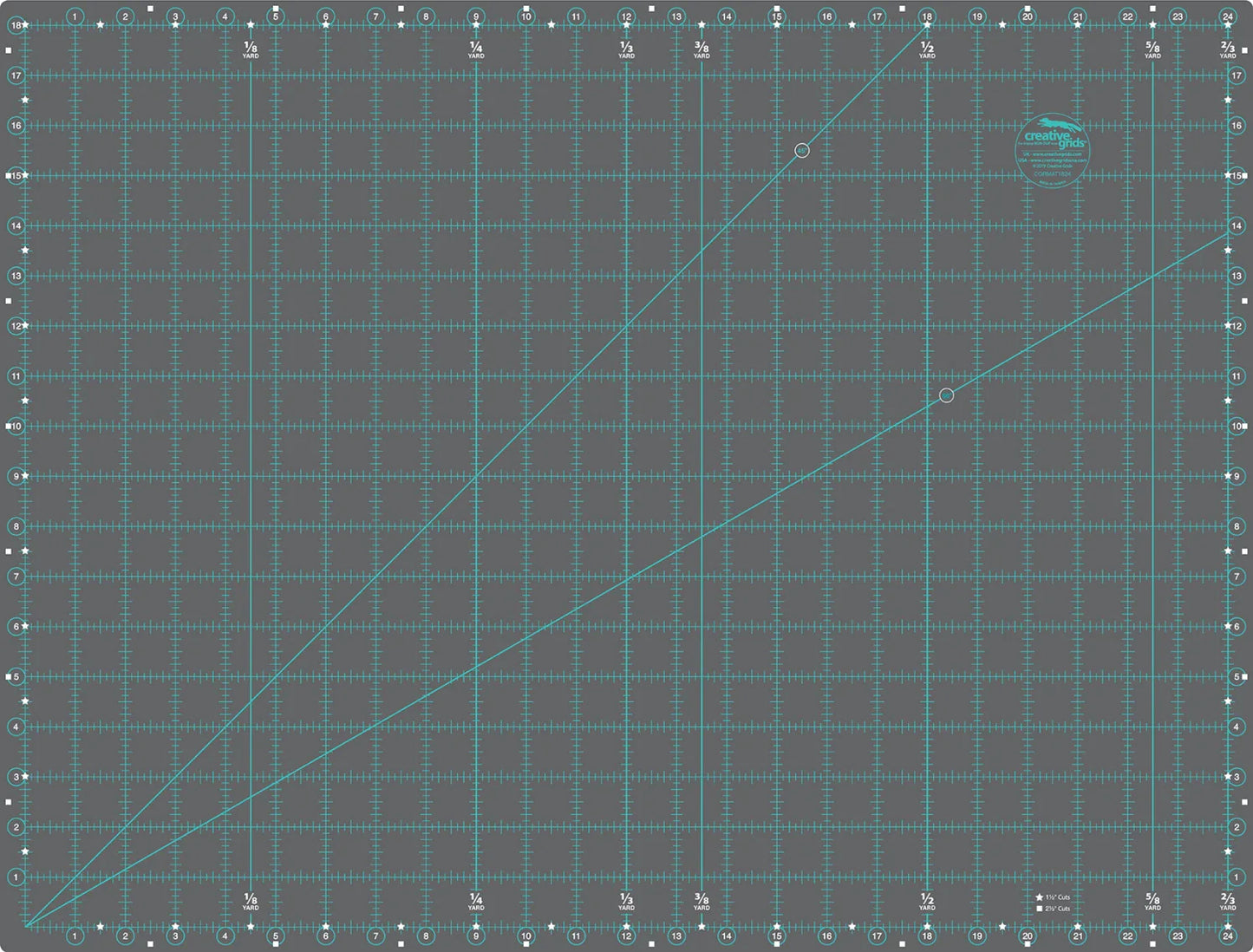 Creative Grids Self-Healing Double Sided Rotary Cutting Mat for Quilting and Crafting