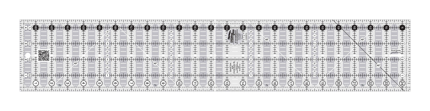 Creative Grids Quick Trim And Circle Quilt Ruler Two 4-1/2in x 24-1/2in