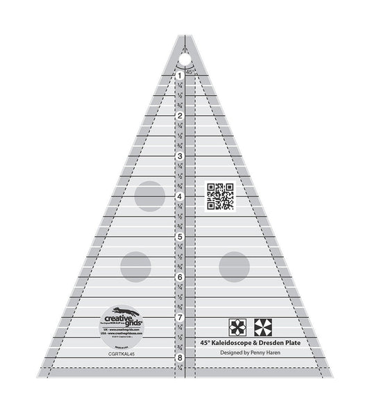 Creative Grids Kaleidoscope or Dresden Plate Triangle Quilt Ruler