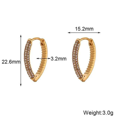 V-Shaped Crystal Pearl Earrings