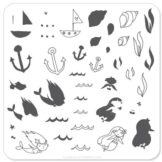 Clear Jelly Stamper - Mermaid Doodle