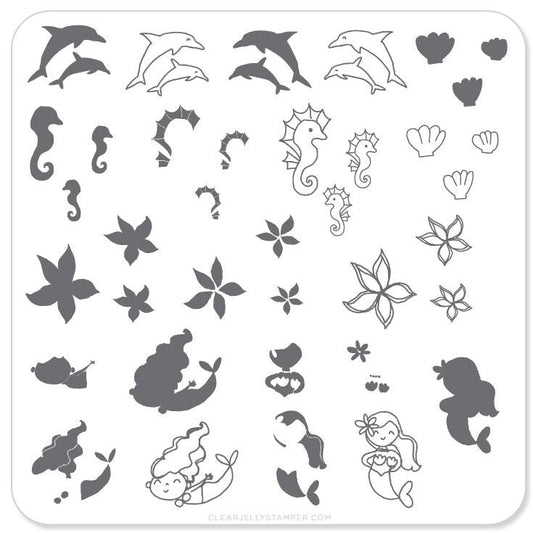 Clear Jelly Stamper - Mermaid Doodle 2