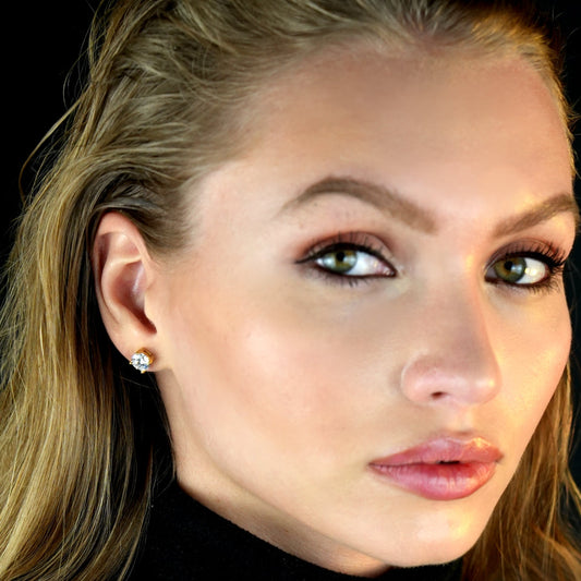 CODI Gold : Puces d'oreilles essentielles quotidiennes en moissanite (alternative au diamant)