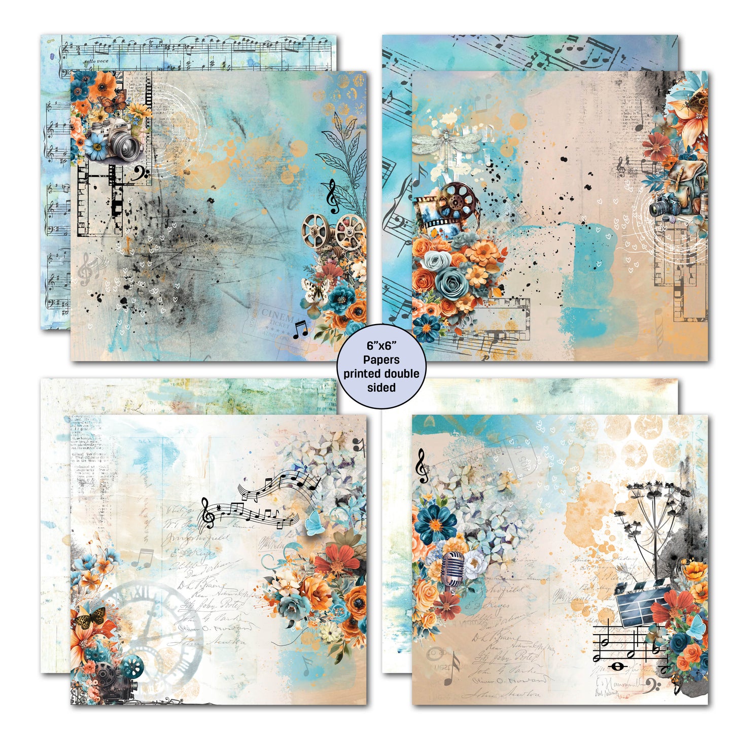 3Quarter Designs Cerulean Score 6x6 Paper Pack