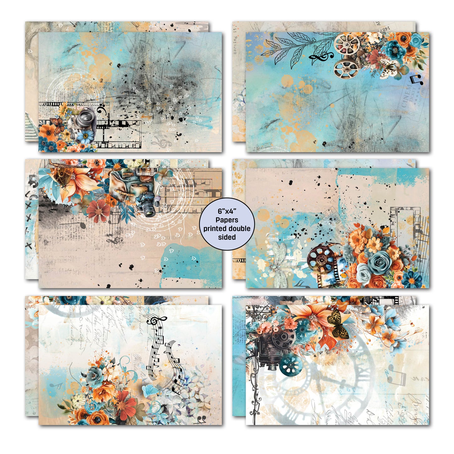 3Quarter Designs Cerulean Score 6x4 Card Pack