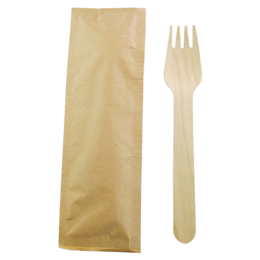 Fourchettes en bouleau emballées individuellement de 15,87 cm