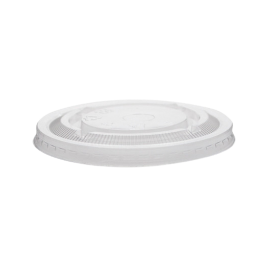 Couvercles plats en PET fente paille 98mm pour gobelets PET 16-20 oz